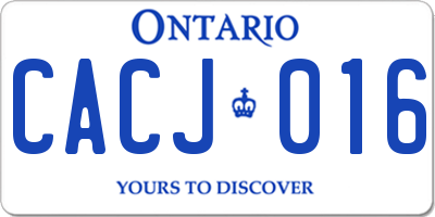 ON license plate CACJ016