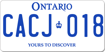 ON license plate CACJ018