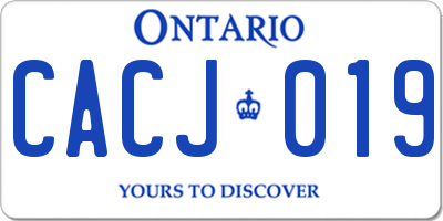 ON license plate CACJ019