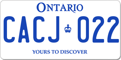 ON license plate CACJ022