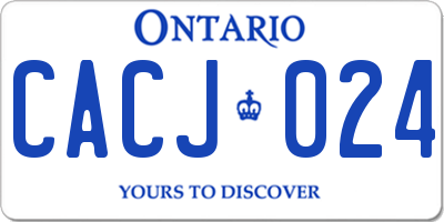 ON license plate CACJ024