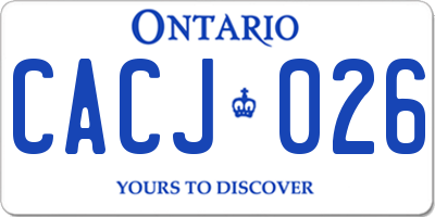 ON license plate CACJ026