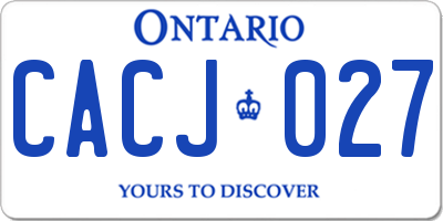 ON license plate CACJ027