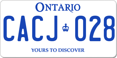 ON license plate CACJ028