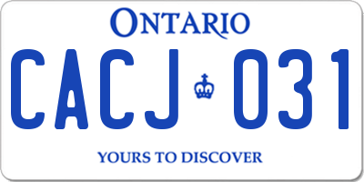 ON license plate CACJ031