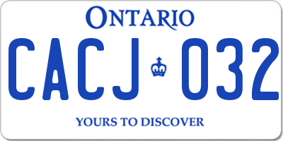 ON license plate CACJ032