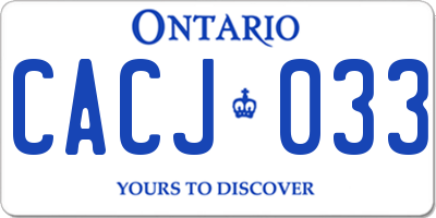 ON license plate CACJ033