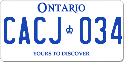 ON license plate CACJ034