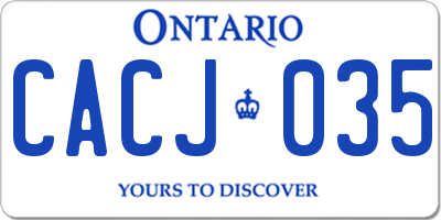 ON license plate CACJ035