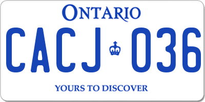 ON license plate CACJ036