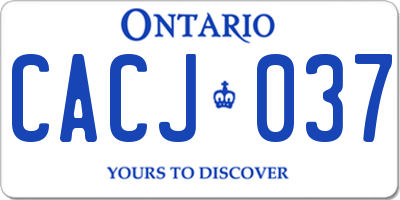 ON license plate CACJ037