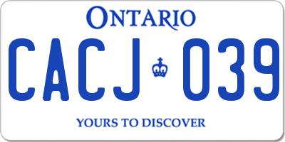 ON license plate CACJ039