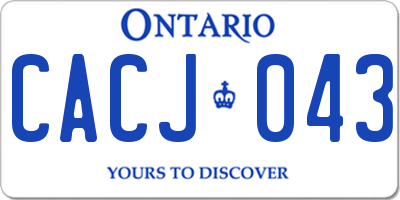 ON license plate CACJ043