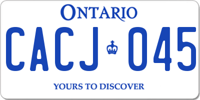 ON license plate CACJ045