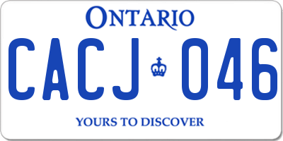 ON license plate CACJ046