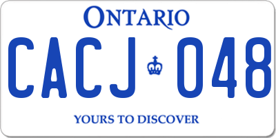 ON license plate CACJ048