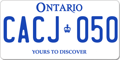 ON license plate CACJ050