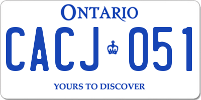 ON license plate CACJ051