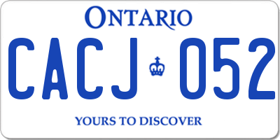 ON license plate CACJ052