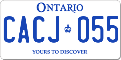 ON license plate CACJ055