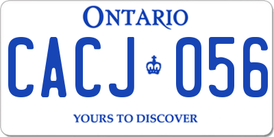 ON license plate CACJ056