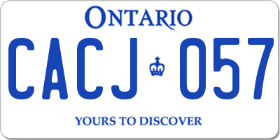 ON license plate CACJ057