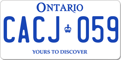 ON license plate CACJ059