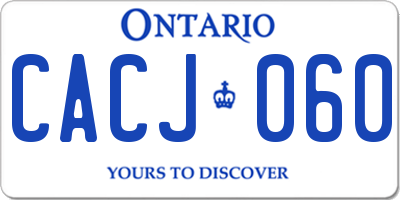 ON license plate CACJ060