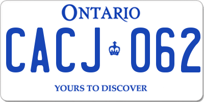 ON license plate CACJ062