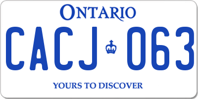 ON license plate CACJ063