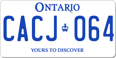 ON license plate CACJ064