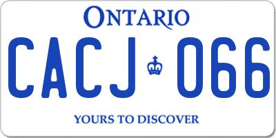 ON license plate CACJ066