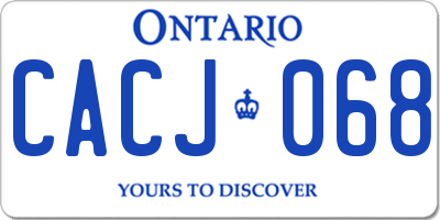 ON license plate CACJ068