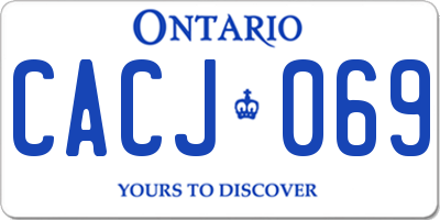 ON license plate CACJ069