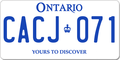 ON license plate CACJ071