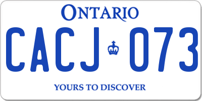 ON license plate CACJ073