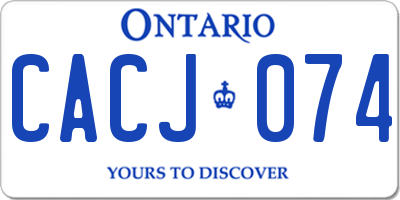 ON license plate CACJ074