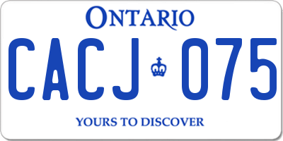 ON license plate CACJ075