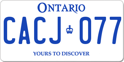 ON license plate CACJ077