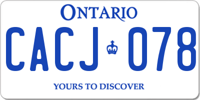 ON license plate CACJ078