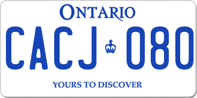 ON license plate CACJ080