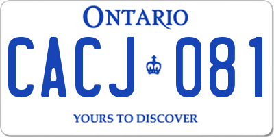 ON license plate CACJ081