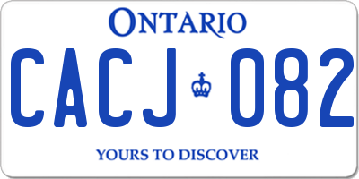 ON license plate CACJ082