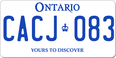 ON license plate CACJ083