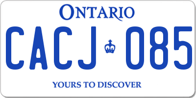 ON license plate CACJ085