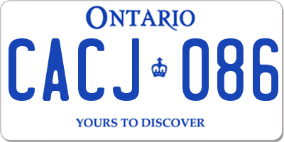 ON license plate CACJ086