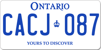 ON license plate CACJ087