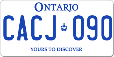 ON license plate CACJ090