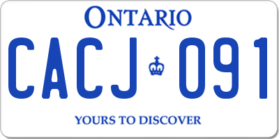 ON license plate CACJ091