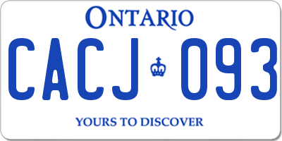 ON license plate CACJ093